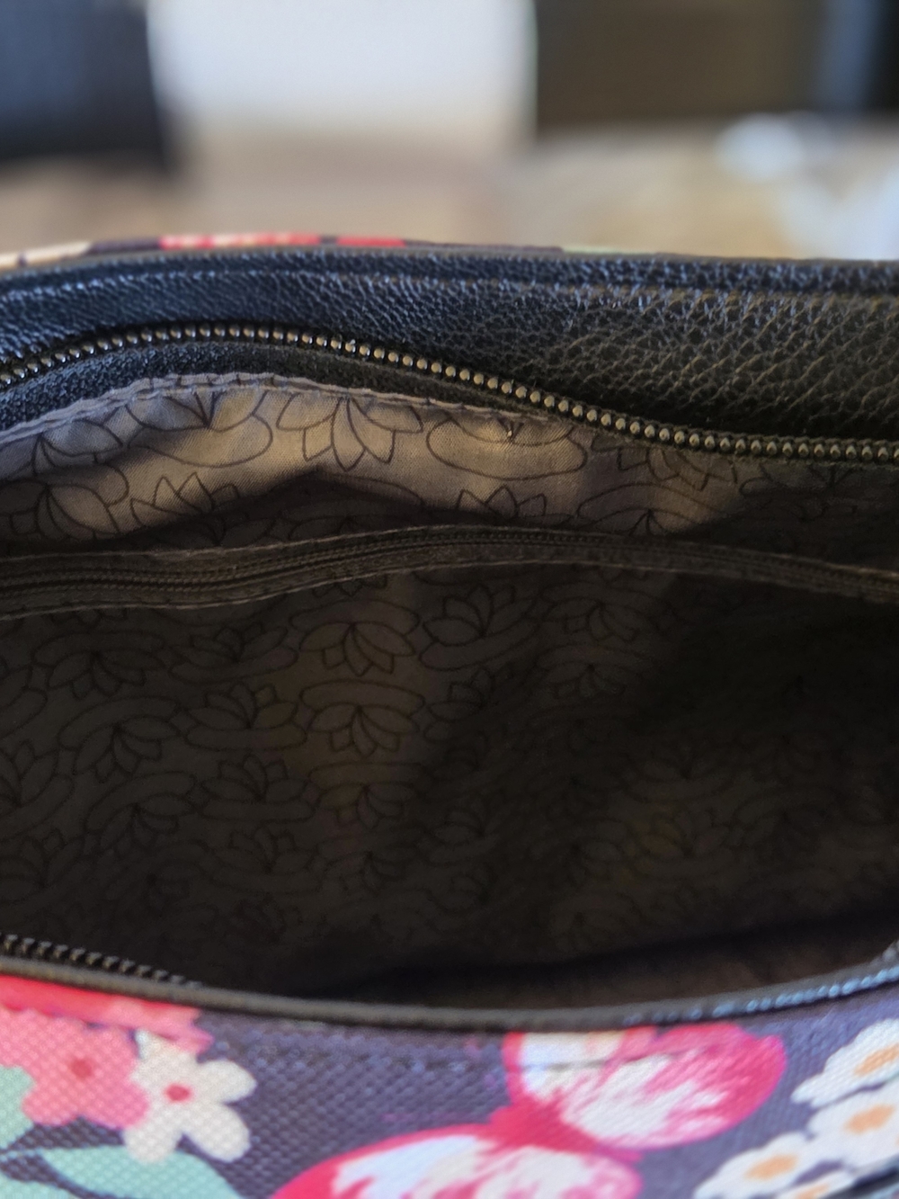 Lily Bloom Black Floral & Butterfly Tote Purse - Picture 8 of 12